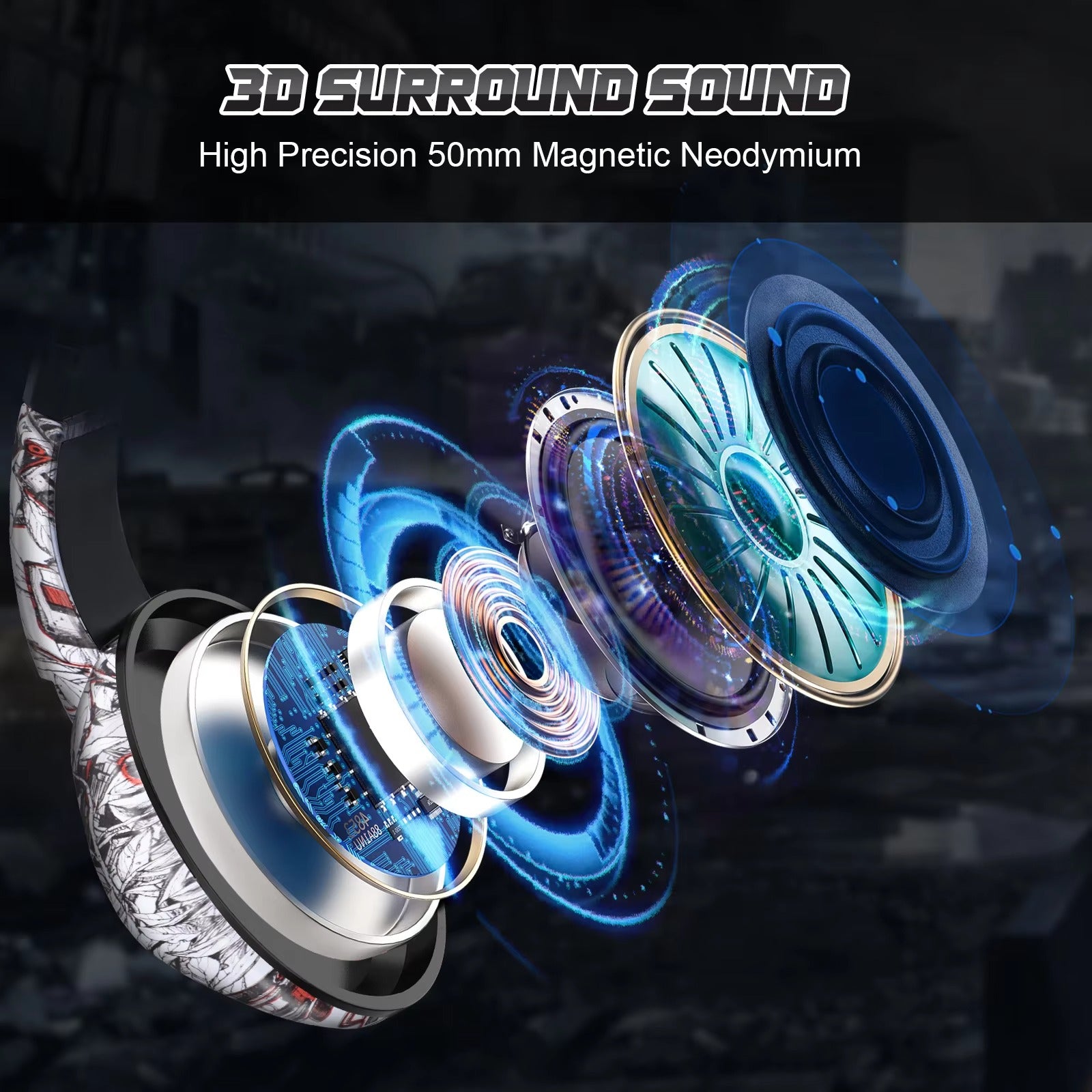 High Quality, Wired Gaming Headset with Microphone Stereo Over-Ear with Clear Sound for Apple Devices and Gaming Consoles