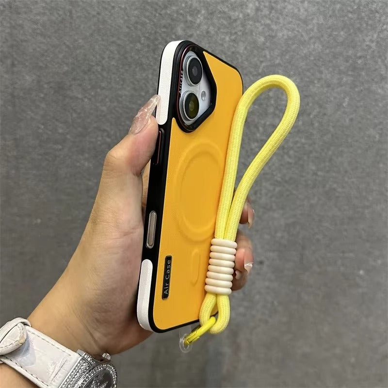 Luxury Apple iPhone Case, MagSafe Compatible, Camera Lens & Screen Protection, Ultra Thin, Shockproof, Magnetic Full All Around Cover – Wireless Charging Lanyard Bumper Case