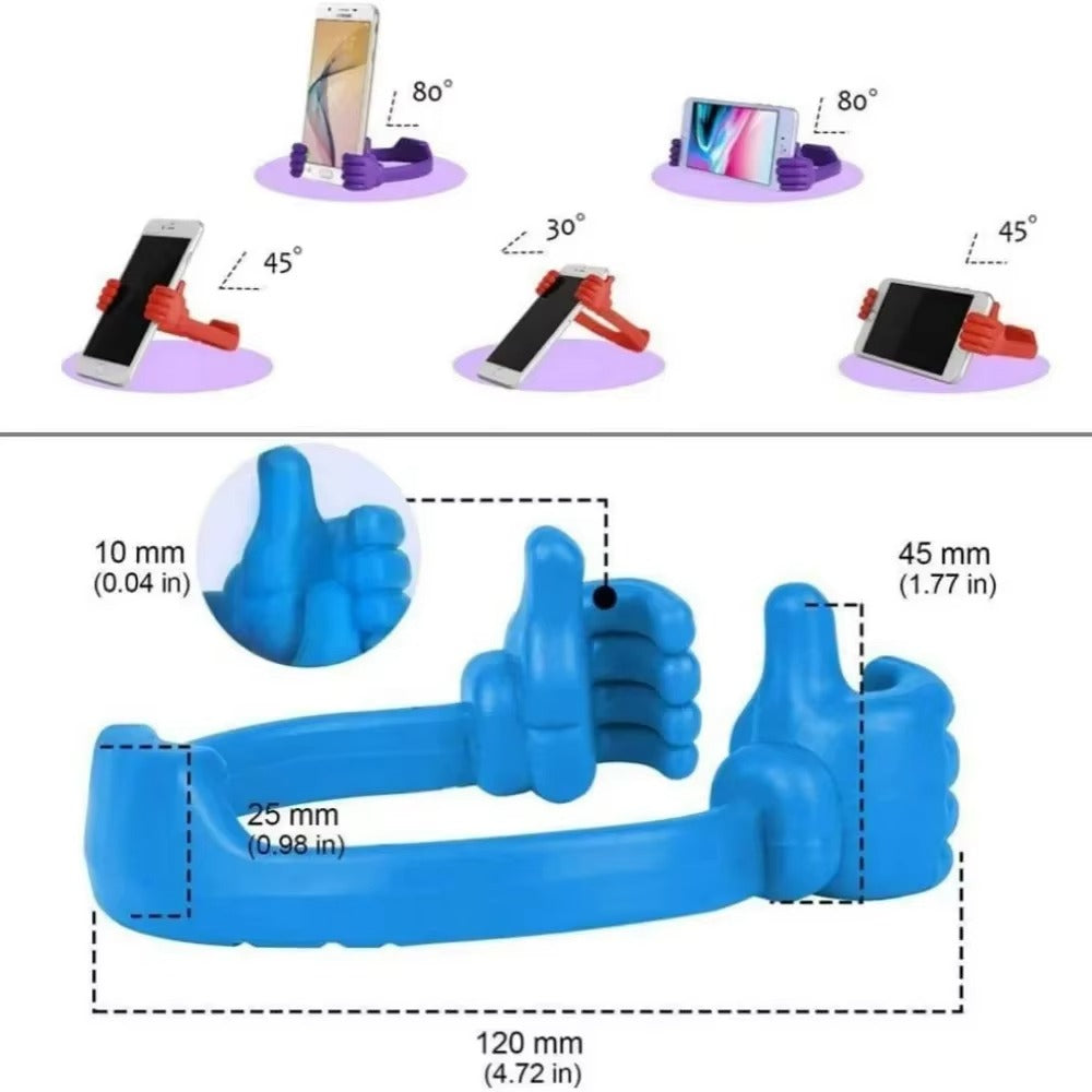 High Quality Thumbs-Up Phone Stand for iPhone, Adjustable Plastic Desk Holder, Universal Mount for iPad and Apple Tablet Devices