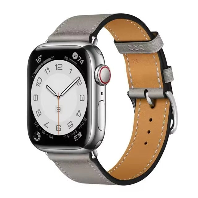 Luxury Genuine Leather Watch Band – Classic, Adjustable, Comfortable Strap for 40mm to 49mm Smartwatches, Men's and Women's
