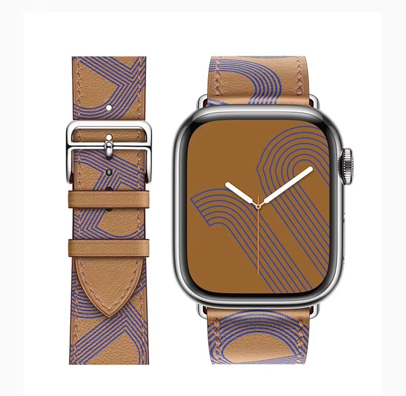 Luxury Genuine Leather Watch Band – Classic, Adjustable, Comfortable Strap for 40mm to 49mm Smartwatches, Men's and Women's