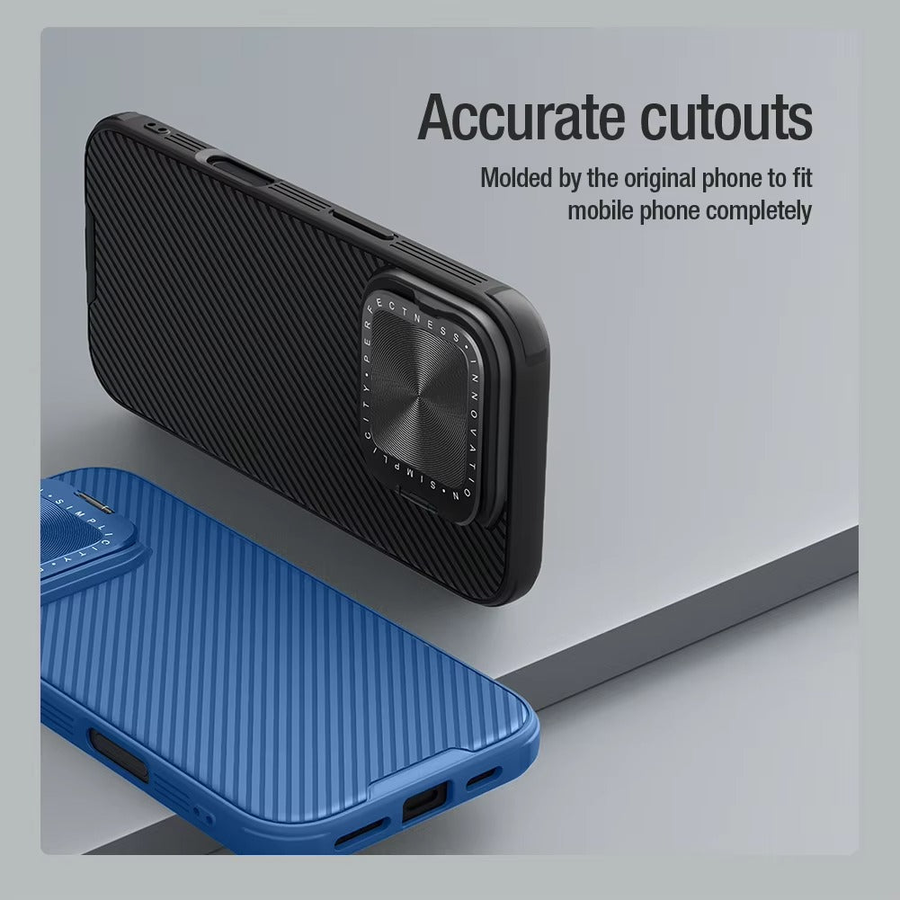 Premium Apple iPhone Case Ultra Thin Shockproof Magnetic Full All Around Protection Cover with Slide Camera Stand Bracket