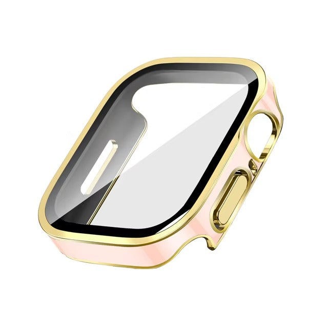 Premium Glass Screen Protector Case – Full Coverage, Straight Edge, Snap-On Protective Cover for 40mm to 49mm Smartwatches