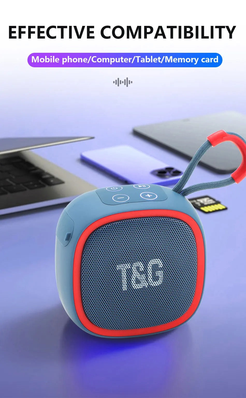 High Quality Mini Bluetooth Speaker for iPhone – Portable Wireless Outdoor Audio with Stereo Sound,TF Card & FM Radio Support