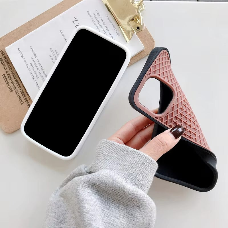 High Quality Apple iPhone Case, MagSafe Compatible, Camera Lens & Screen Protection, Ultra Thin, Shockproof, Magnetic Full All Around Cover – Waffle Shoe Sole Style Silicone Case with Grippy Back Design
