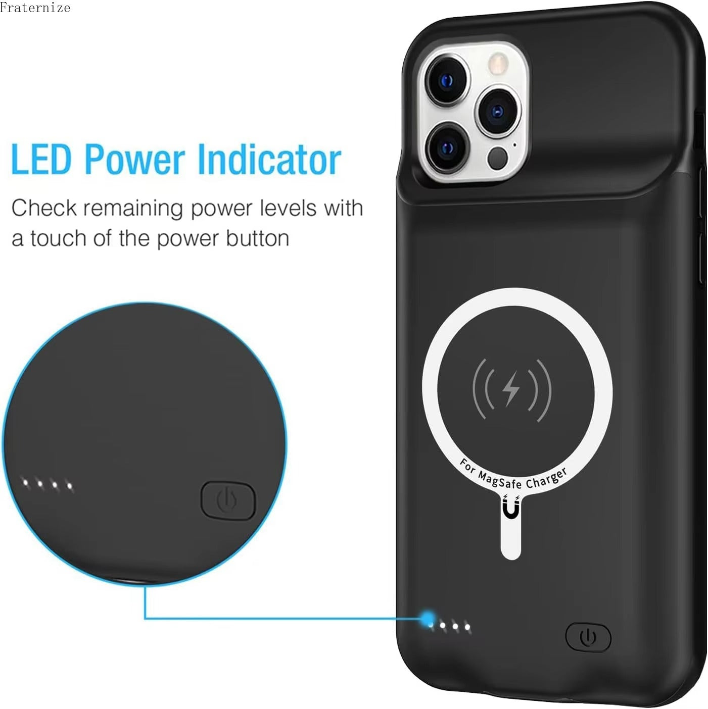 Premium Apple iPhone Case MagSafe Compatible, Camera Lens & Screen Protection, Ultra Thin Shockproof Magnetic Full All Around Protection Cover with 10000mAh Wireless Charger
