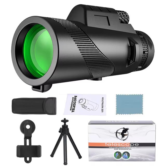 High Quality Portable Zoom HD Telescope – Foldable 5000M Long-Range Mini Monocular for Hunting, Sports, Camping