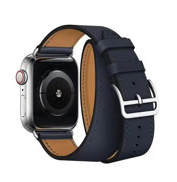 Luxury Genuine Leather Watch Band – Classic, Adjustable, Comfortable Strap for 40mm to 49mm Smartwatches, Men's and Women's