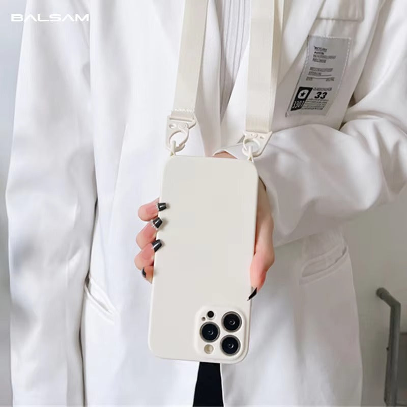 High Quality Apple iPhone Case,Ultra Thin Full Protection Cover with Soft Silicone Shell and Crossbody Necklace Lanyard