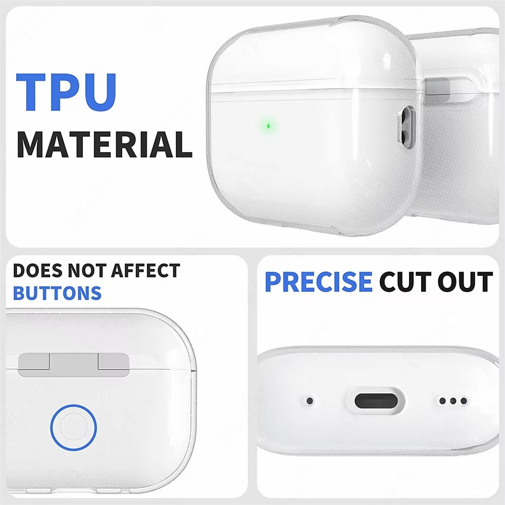 Clear Soft TPU Case with Lanyard for AirPods Pro 2, 4, 3, 2 – Lightweight Transparent Cover, Shockproof Earphone Accessories, Anti-Scratch Protective Funda