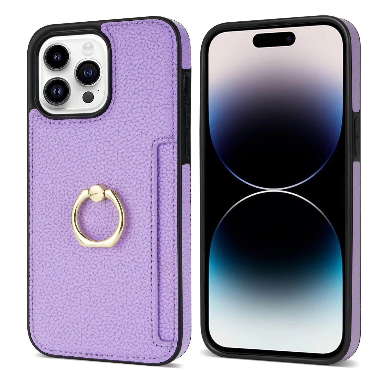 Luxury Card Slot Litchi Leather Apple iPhone Case, MagSafe Compatible, Ultra Thin Magnetic Shockproof Full Cover