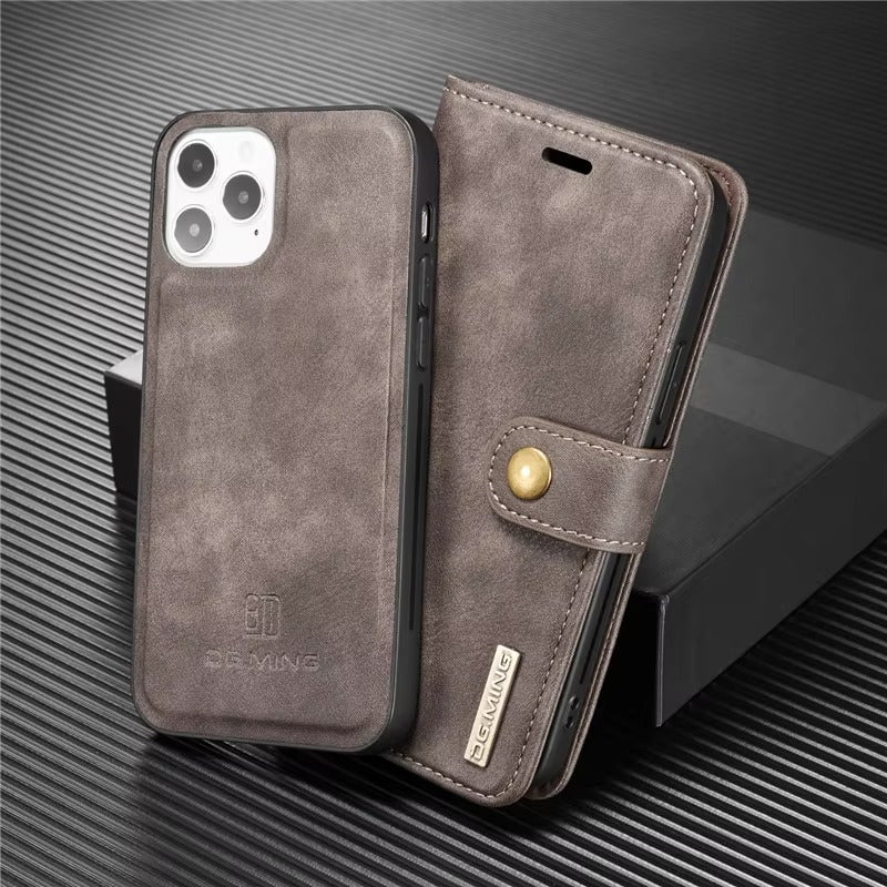 Premium Detachable Leather Apple iPhone Case, MagSafe Compatible, Ultra Thin Magnetic Shockproof Full Protection