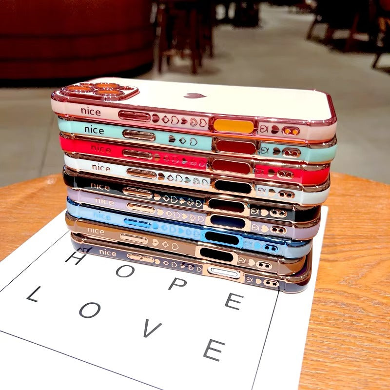 Luxuriöse Apple iPhone Hülle MagSafe-kompatibel, Kameraobjektiv- und Bildschirmschutz, ultradünne stoßfeste magnetische Rundum-Schutzabdeckung mit elektroplattiertem Herzdesign
