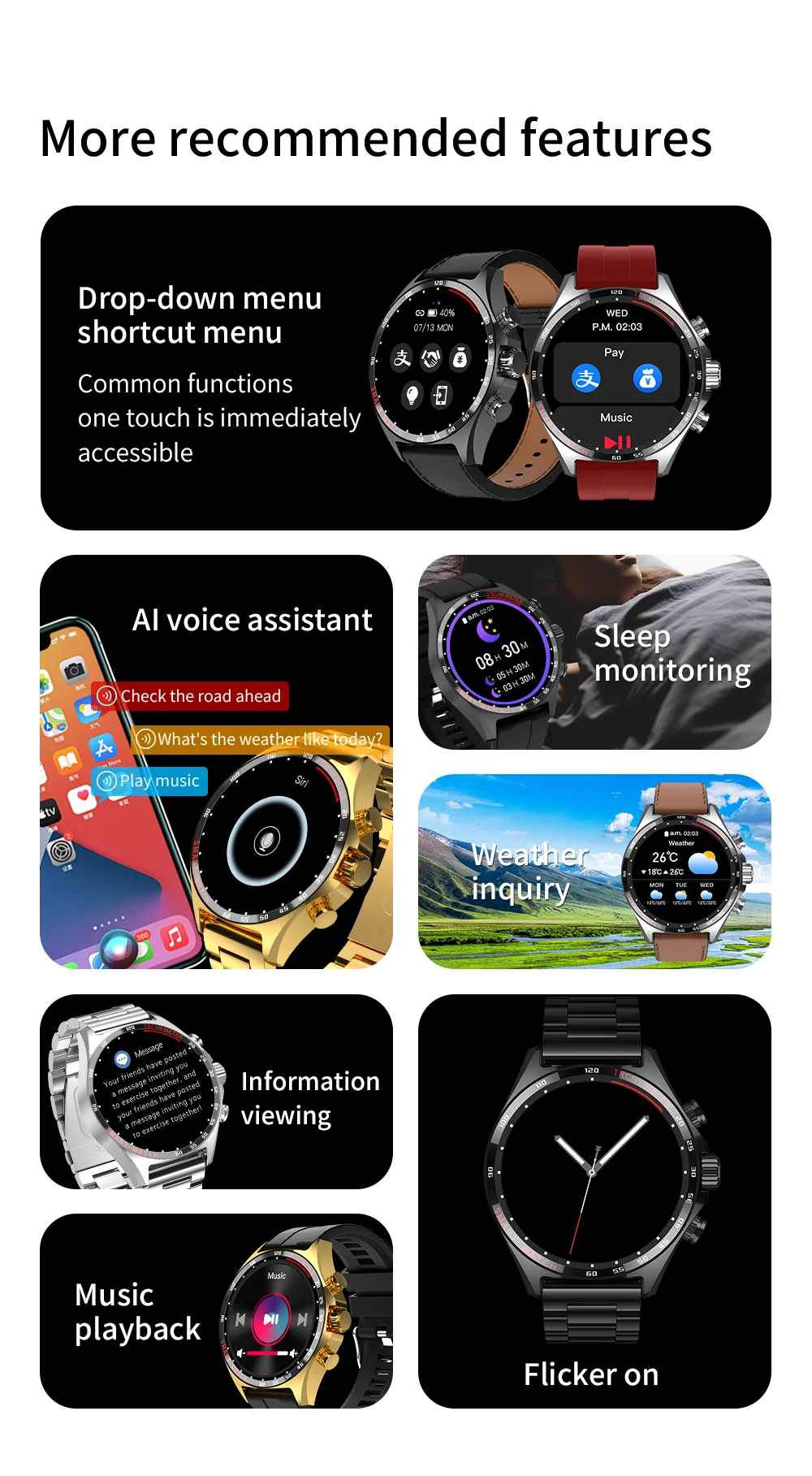 Robust Outdoor Smartwatch for iPhone – NFC Access Control, GPS Positioning, Compass, 400mAh Battery, IP68 Waterproof