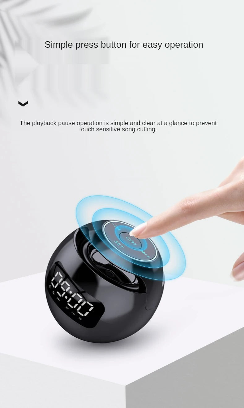 High Quality Bluetooth Alarm Clock Speaker with Colorful LED Light – Mini Portable Wireless Speaker, Dual Alarms, TF Card, FM Radio, 18H Playtime, USB Rechargeable
