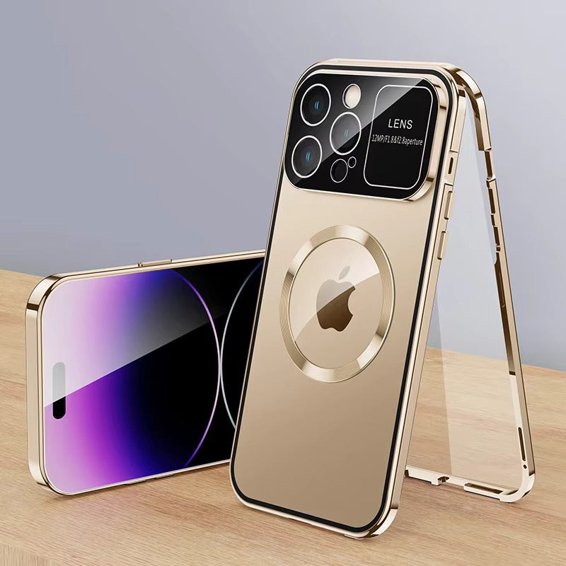 Premium Double Glass Apple iPhone Case, MagSafe Compatible, Ultra Thin Magnetic Shockproof Full Protection