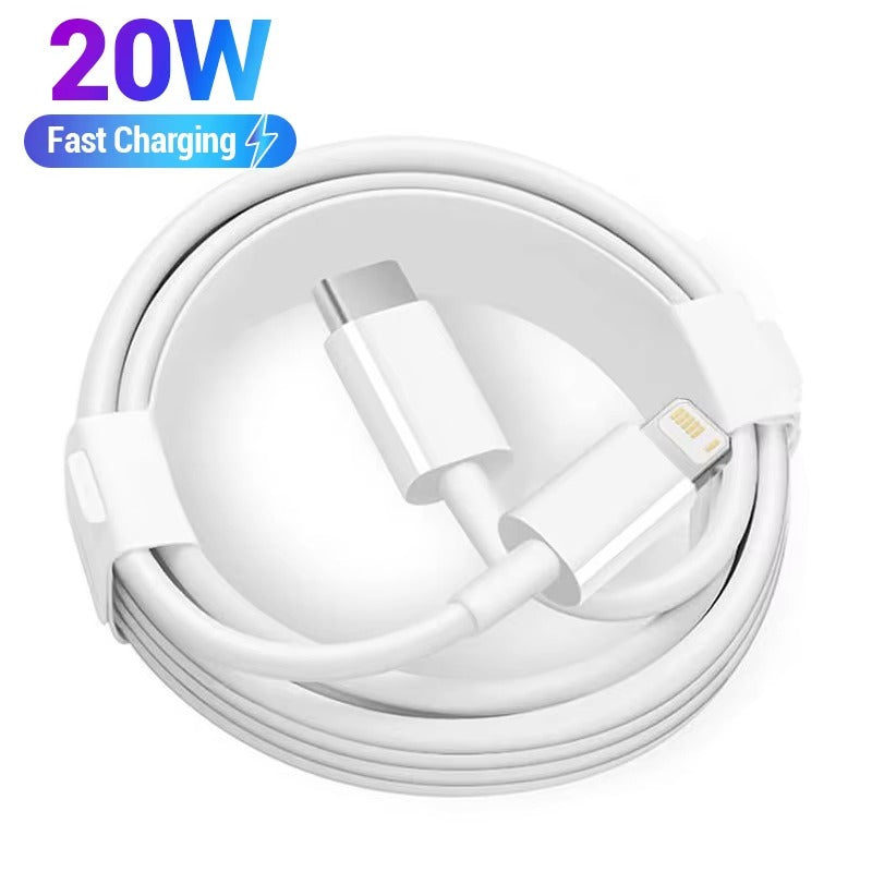 High-Speed PD 20W Fast Charging Cable for iPhone – USB-C to Lightning, 2.4A, Low-Temp Quick Charge, Durable Nylon Wire, 1M/2M, Data Sync Cord