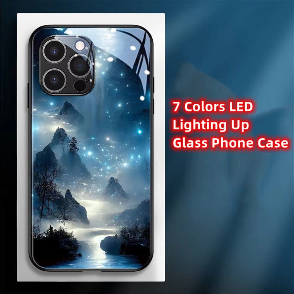 Premium Apple iPhone Case, MagSafe Compatible, Camera Lens and Screen Protection, Ultra Thin, Shockproof, Magnetic, Full All Around Protection, Galaxy LED Glass Cover