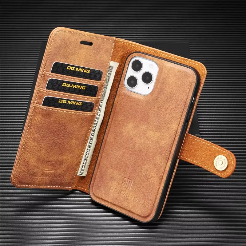 Premium Detachable Leather Apple iPhone Case, MagSafe Compatible, Ultra Thin Magnetic Shockproof Full Protection