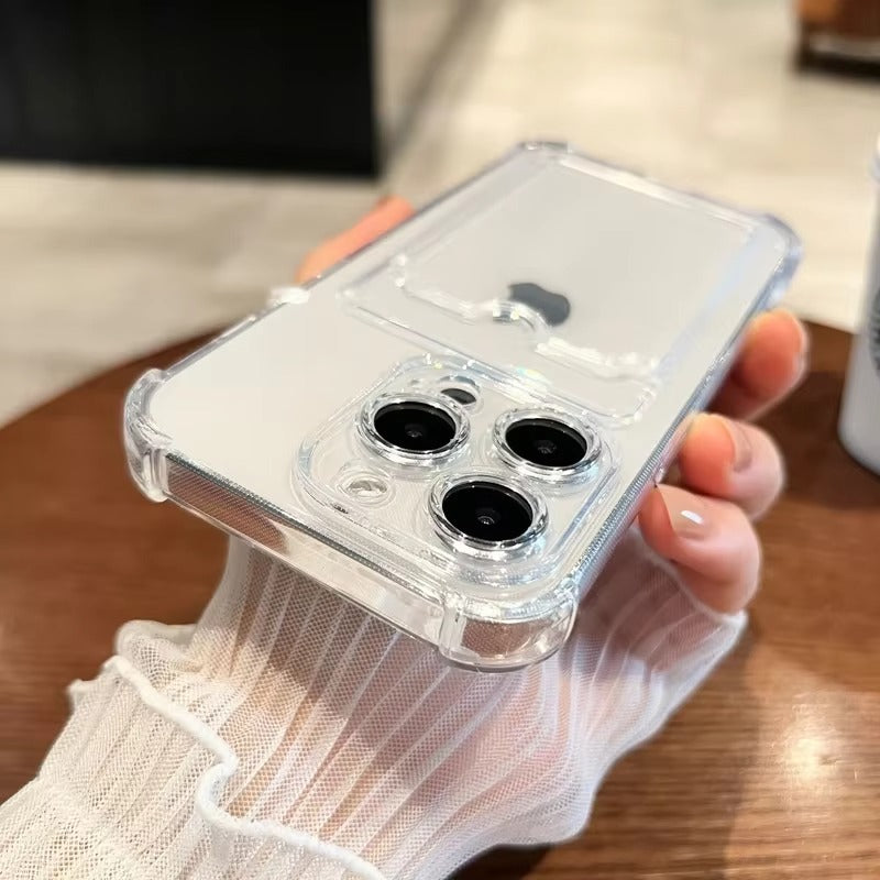 Luxury Apple iPhone Case, MagSafe Compatible, Camera Lens and Screen Protection, Ultra Thin, Shockproof, Magnetic, Full All Around Protection, Clear Card Slot Bumper Cover