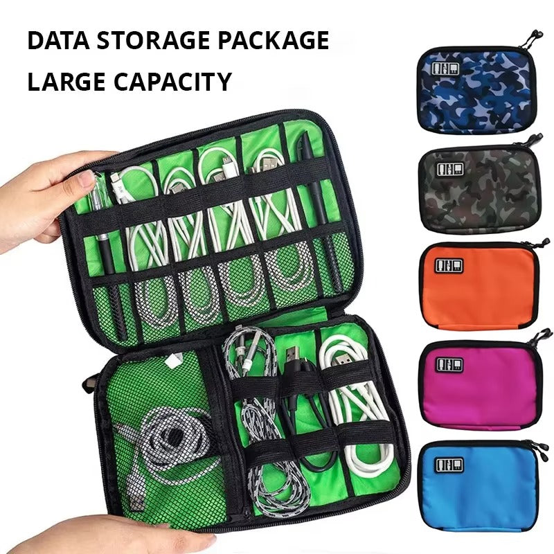 Premium Waterproof Travel Organizer Bag for Laptop Accessories – Compact Storage Case for External Hard Drive, Chargers, Cables, Headphones, SD Cards, U-Disk, Power Bank