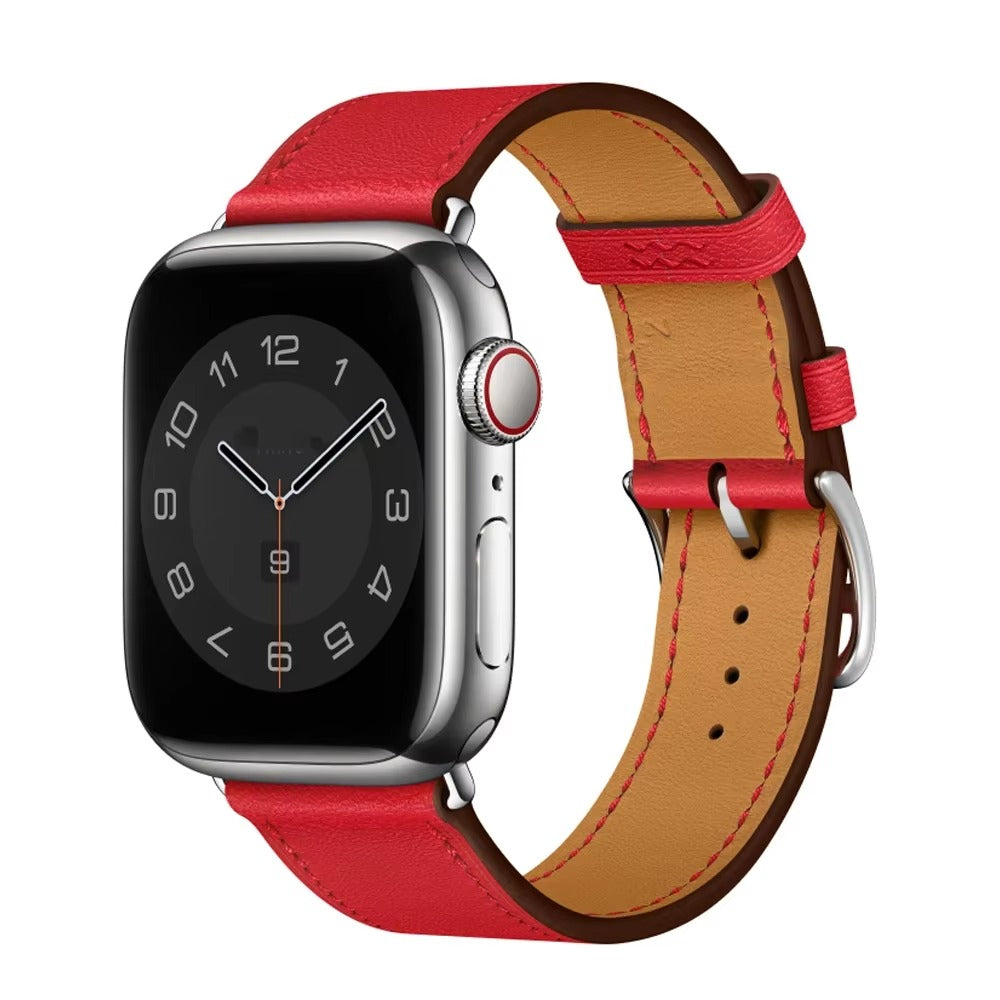 Luxury Genuine Leather Watch Band – Classic, Adjustable, Comfortable Strap for 40mm to 49mm Smartwatches, Men's and Women's