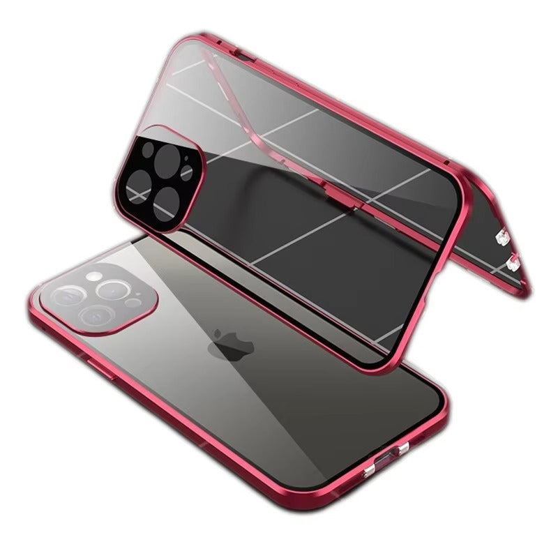 Premium Apple iPhone Case MagSafe Compatible, Camera Lens & Screen Protection, Cover with 360 Metal Glass Bumper