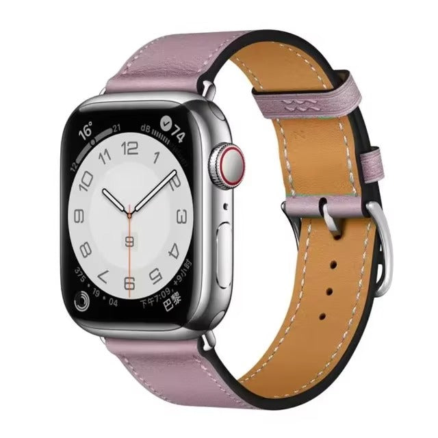 Luxury Genuine Leather Watch Band – Classic, Adjustable, Comfortable Strap for 40mm to 49mm Smartwatches, Men's and Women's