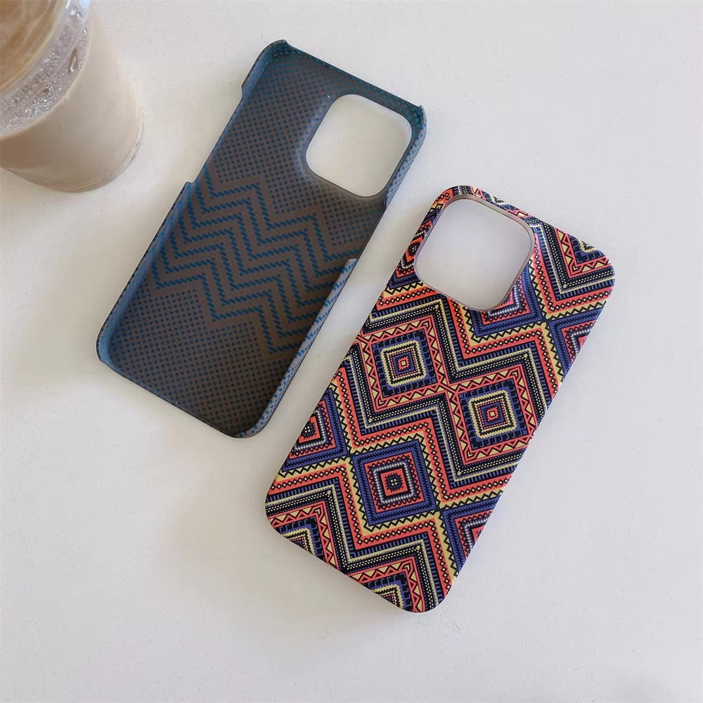High Quality Apple iPhone Case, MagSafe Compatible, Camera Lens & Screen Protection, Ultra Thin, Shockproof, Magnetic Full All Around Cover – Business Carbon Fiber Pattern Case with Frameless Hard Armor Plastic Design