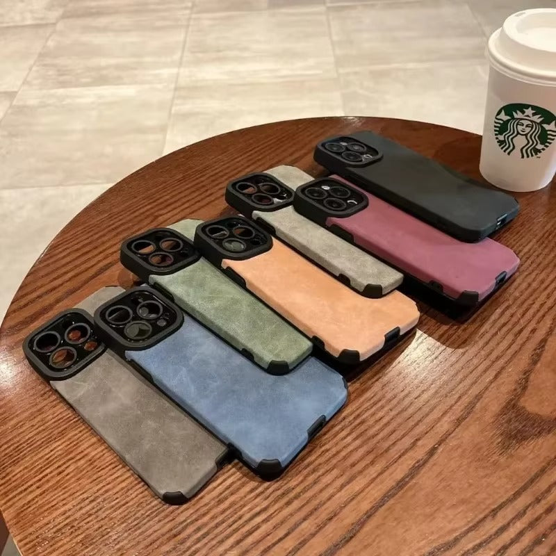 Luxury Apple iPhone Case, MagSafe Compatible, Camera Lens & Screen Protection, Ultra Thin, Shockproof, Magnetic Full All Around Cover – Fur Leather Case with Full Lens Protection for Stylish Premium Look