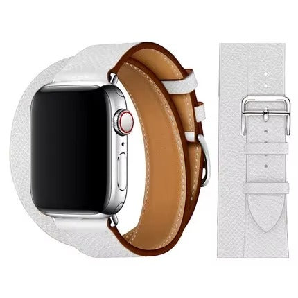 Luxury Genuine Leather Watch Band – Classic, Adjustable, Comfortable Strap for 40mm to 49mm Smartwatches, Men's and Women's