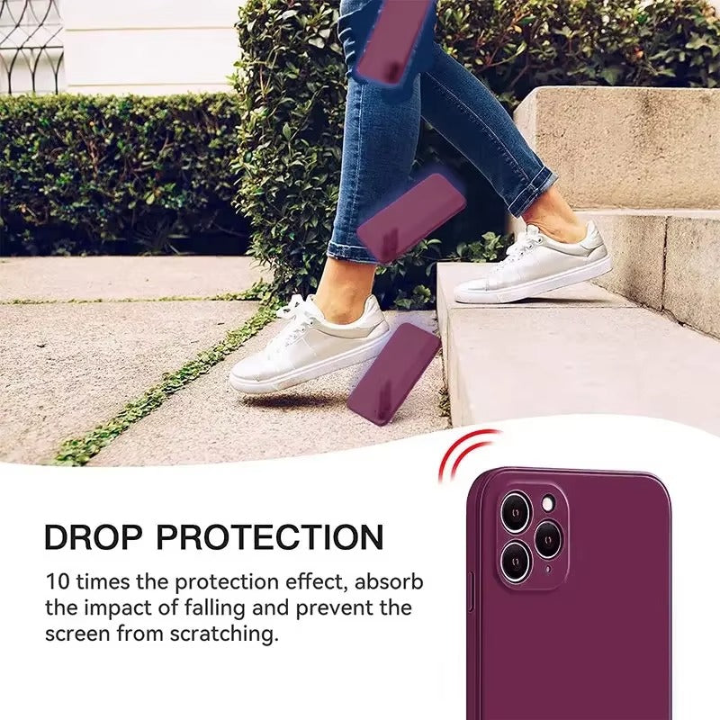 High Quality Apple iPhone Case, MagSafe Compatible, Camera Lens & Screen Protection, Ultra Thin, Shockproof, Magnetic Full All Around Cover – Soft Silicone Solid Color Case with Antiskid Grip & Protective Finish