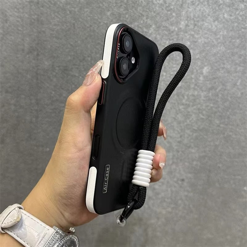 Luxury Apple iPhone Case, MagSafe Compatible, Camera Lens & Screen Protection, Ultra Thin, Shockproof, Magnetic Full All Around Cover – Wireless Charging Lanyard Bumper Case