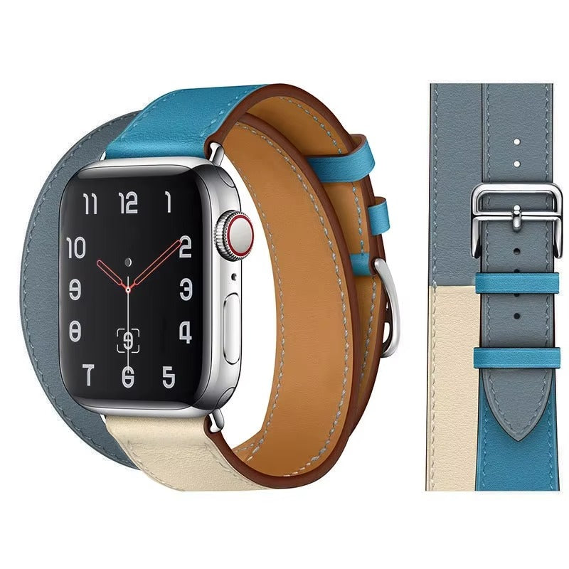 Luxury Genuine Leather Watch Band – Classic, Adjustable, Comfortable Strap for 40mm to 49mm Smartwatches, Men's and Women's