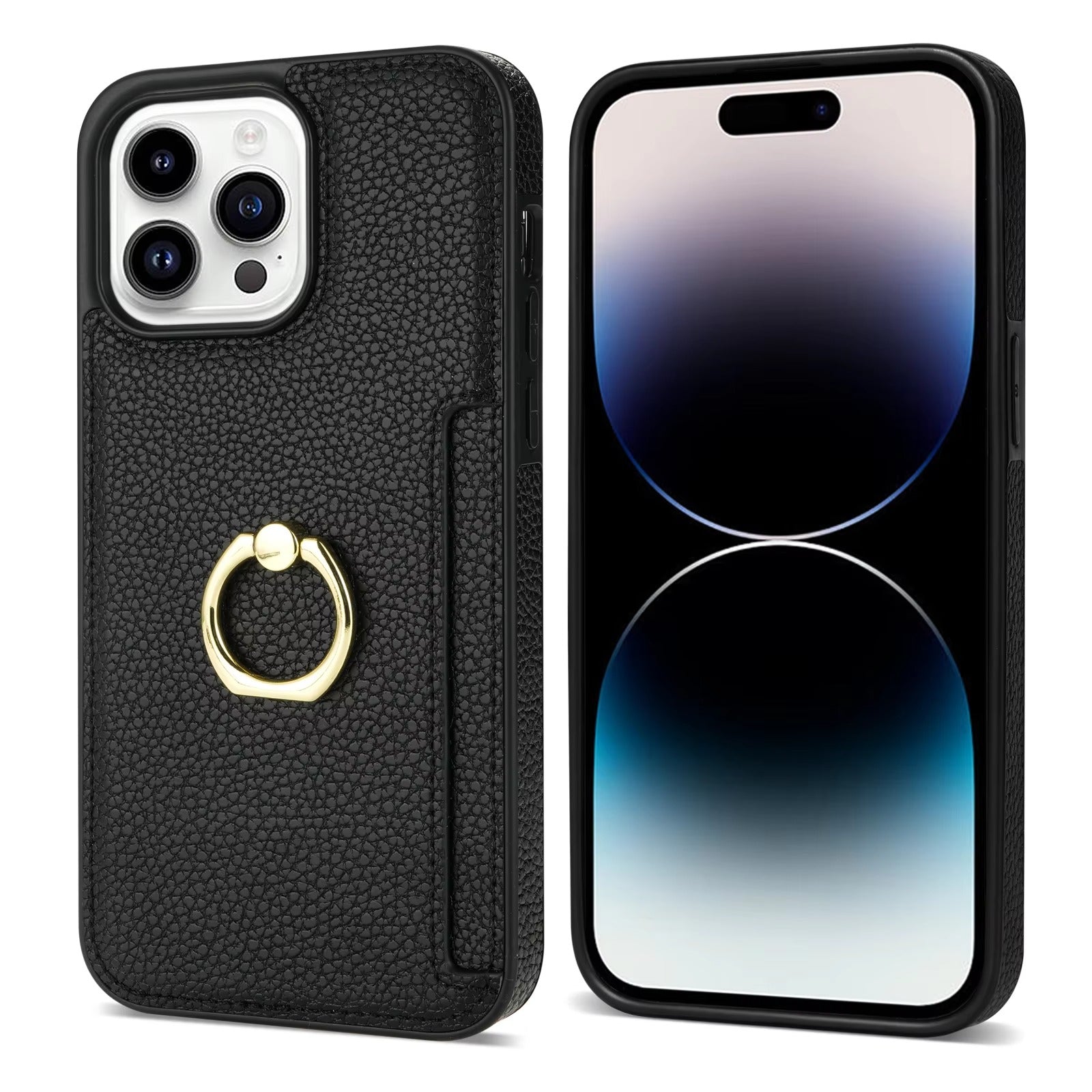 Luxury Card Slot Litchi Leather Apple iPhone Case, MagSafe Compatible, Ultra Thin Magnetic Shockproof Full Cover