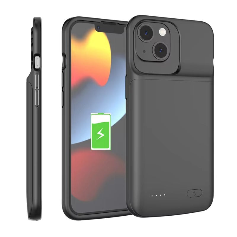 Hochkapazitäts-Apple-iPhone-Hülle, MagSafe-kompatibel, Kameraobjektiv- und Bildschirmschutz, ultradünne stoßfeste magnetische Rundumschutz-Ladehülle mit integriertem Akku