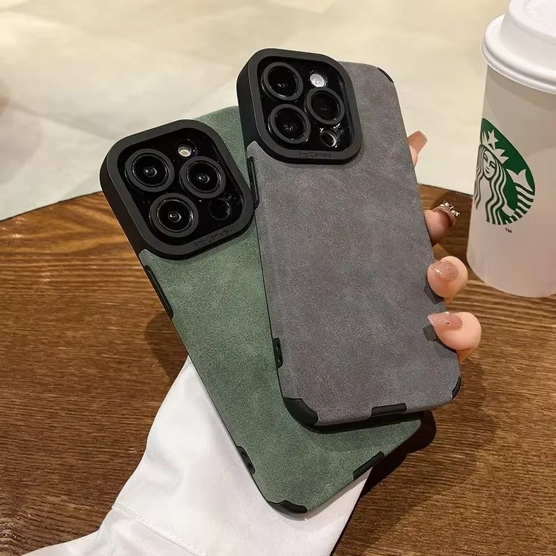 Luxury Apple iPhone Case, MagSafe Compatible, Camera Lens & Screen Protection, Ultra Thin, Shockproof, Magnetic Full All Around Cover – Fur Leather Case with Full Lens Protection for Stylish Premium Look