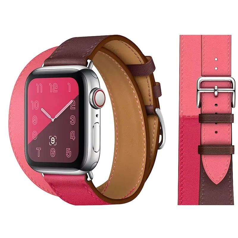 Luxury Genuine Leather Watch Band – Classic, Adjustable, Comfortable Strap for 40mm to 49mm Smartwatches, Men's and Women's