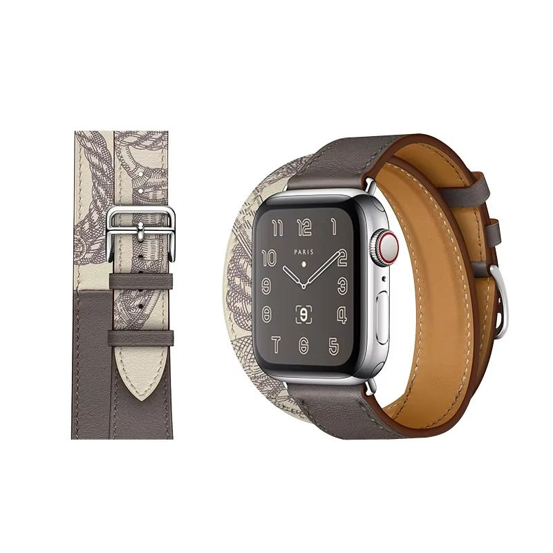 Luxury Genuine Leather Watch Band – Classic, Adjustable, Comfortable Strap for 40mm to 49mm Smartwatches, Men's and Women's