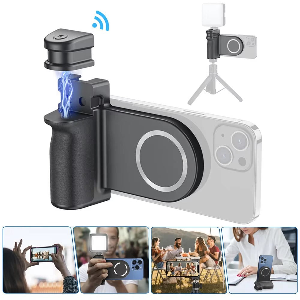 High Quality Magnetic MagSafe Phone Grip – Bluetooth Shutter Remote, Compatible with Apple iPhone and iOS Devices