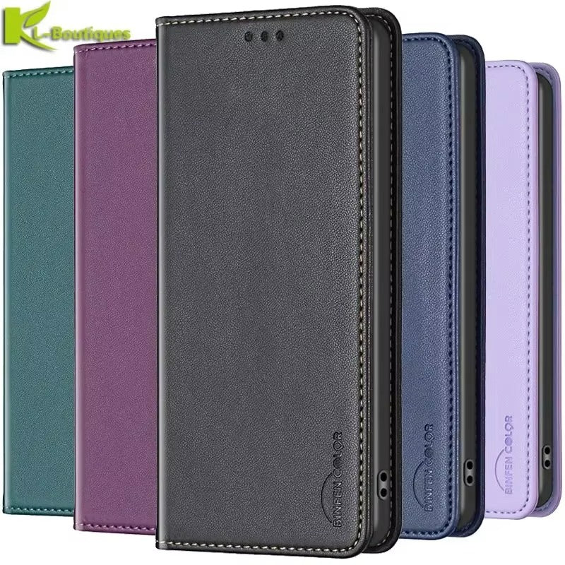 Luxury Apple iPhone Case, MagSafe Compatible, Camera Lens and Screen Protection, Ultra Thin, Shockproof, Magnetic, Full All Around Protection, Leather Flip Book Cover