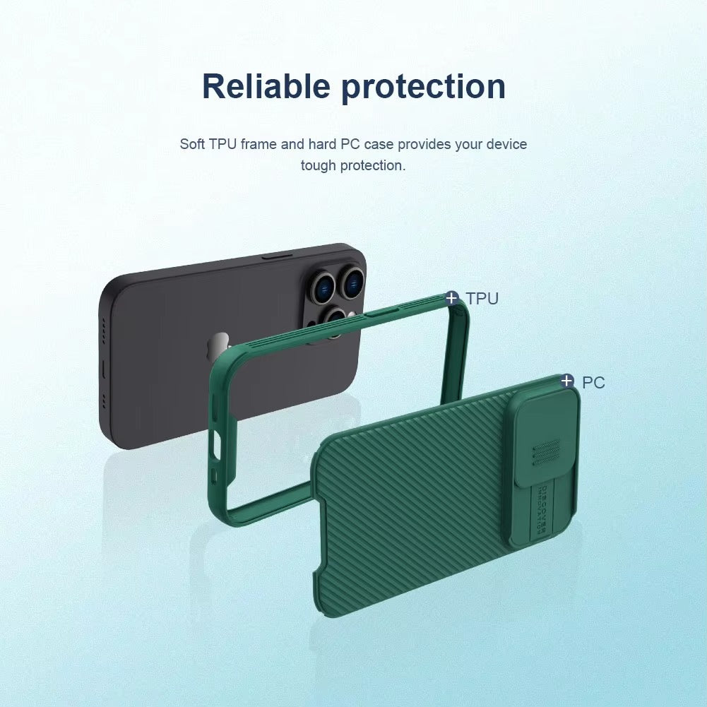 Premium Apple iPhone Case Ultra Thin Shockproof Magnetic Full All Around Protection Cover with Slide Camera Stand Bracket