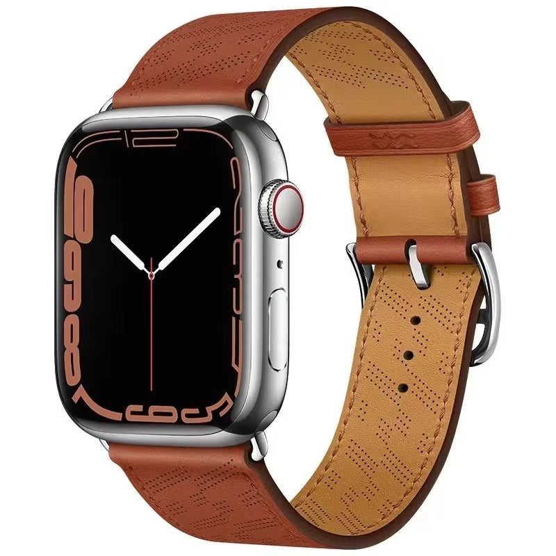 Luxury Genuine Leather Watch Band – Classic, Adjustable, Comfortable Strap for 40mm to 49mm Smartwatches, Men's and Women's