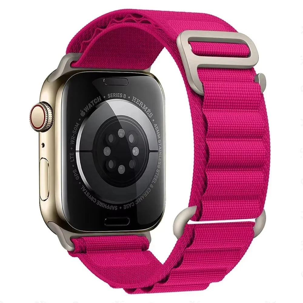 Premium Alpine Loop Nylon Watch Strap – Adjustable G-Hook Bracelet Band with Metal Connectors for 38mm 40mm 41mm 42mm 44mm 45mm 49mm