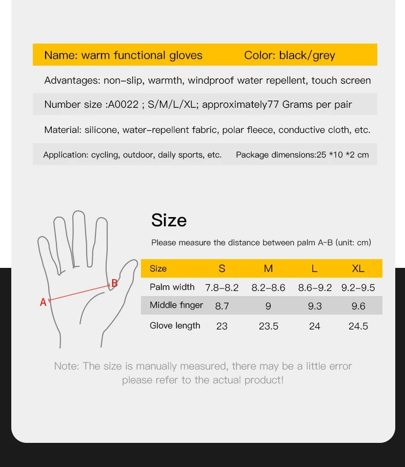 High Performance Winter Cycling Gloves – Waterproof Touchscreen Thermal Gloves, Windproof, Anti-Slip Grip, 3M Insulated, Unisex Sports Riding Gloves S-XL