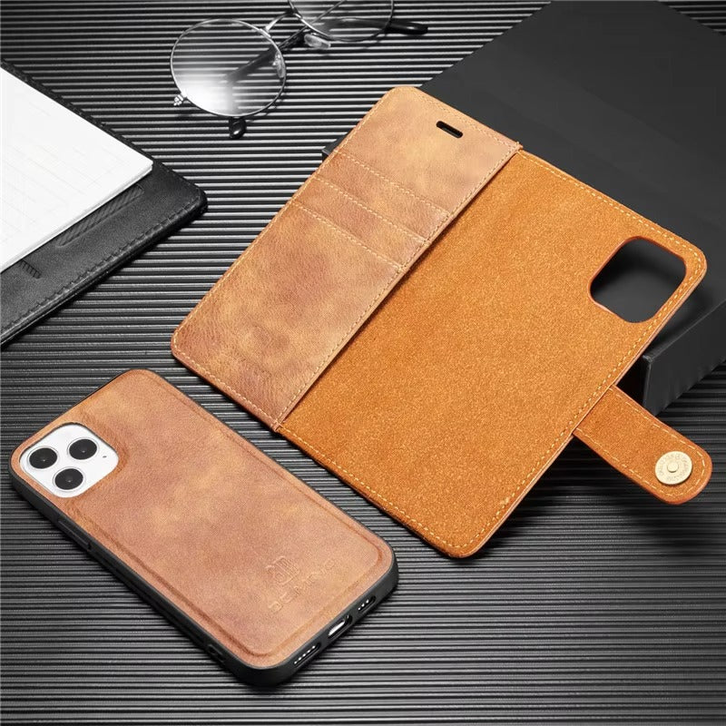 Premium Detachable Leather Apple iPhone Case, MagSafe Compatible, Ultra Thin Magnetic Shockproof Full Protection