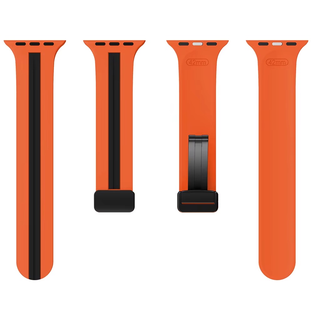 Magnetic Silicone Smartwatch Strap – Breathable Replacement Band with Snap Closure, Compatible with 38mm to 49mm Watches