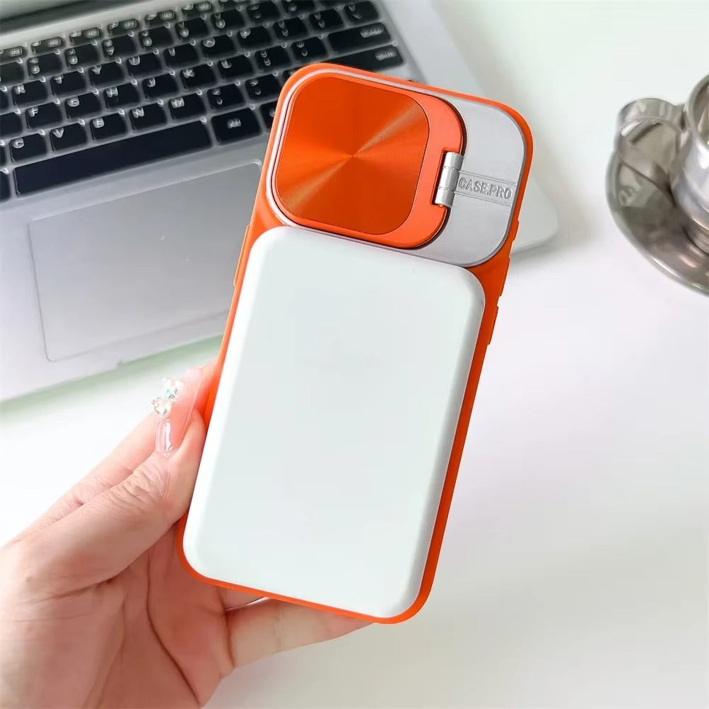 Luxury Apple iPhone Case Ultra Thin Shockproof Magnetic Full All Around Protection Cover with Matte Bracket & Logo Window