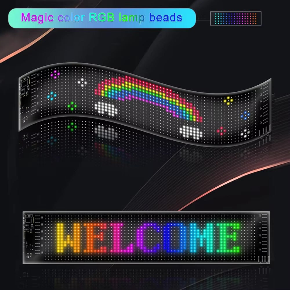 High Quality Flexible LED Matrix Panel with Bluetooth App Control, USB 5V Programmable Display Sign for Car, Storefronts, Bars, and Hotel Decor