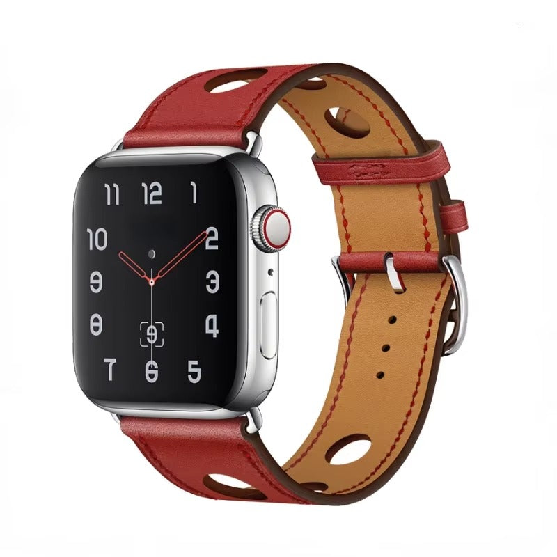 Luxury Genuine Leather Watch Band – Classic, Adjustable, Comfortable Strap for 40mm to 49mm Smartwatches, Men's and Women's